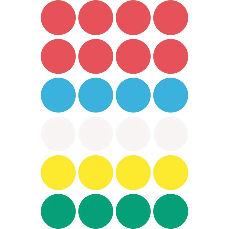 Этикетки самоклеящиеся  точки, 3089,&nbsp; d=18mm, разноцветные, 96шт/уп