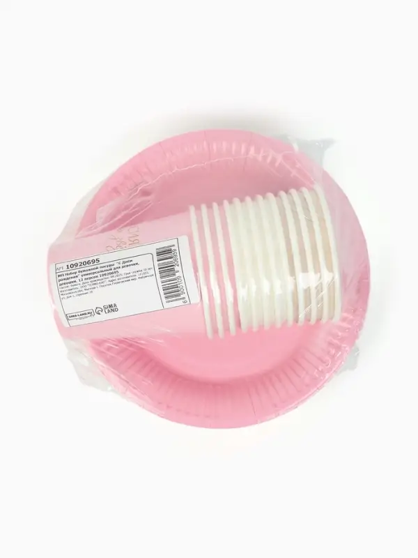 МП Набор бумажной посуды МП Набор бумажной посуды "С Днём рождения" универсальный для девочки, девушки, 12 персон