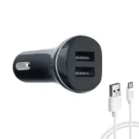 Автомобильное зарядное устройство с кабелем USB на MicroUSB + 2 USB 2.1A AZ-08 ISA черное