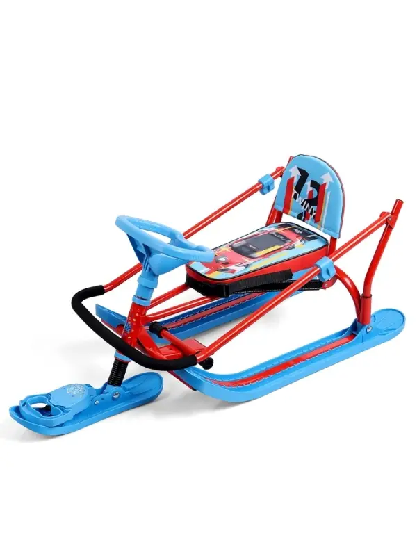 Снегокат &laquo;Twiny 2+&raquo; Sportcar, со спинкой, с родительской ручкой, синий, красный, TW2+/SC Nika Kids