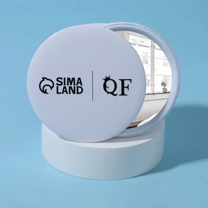 Зеркало карманное «QF», d = 7 см, цвет белый Зеркало карманное «QF», d = 7 см, цвет белый