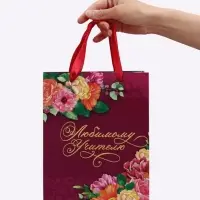 Набор  ламинированных вертикальных пакетов &laquo;Любимому учителю&raquo;, 3 шт, MS 18 &times; 23 &times; 10 см