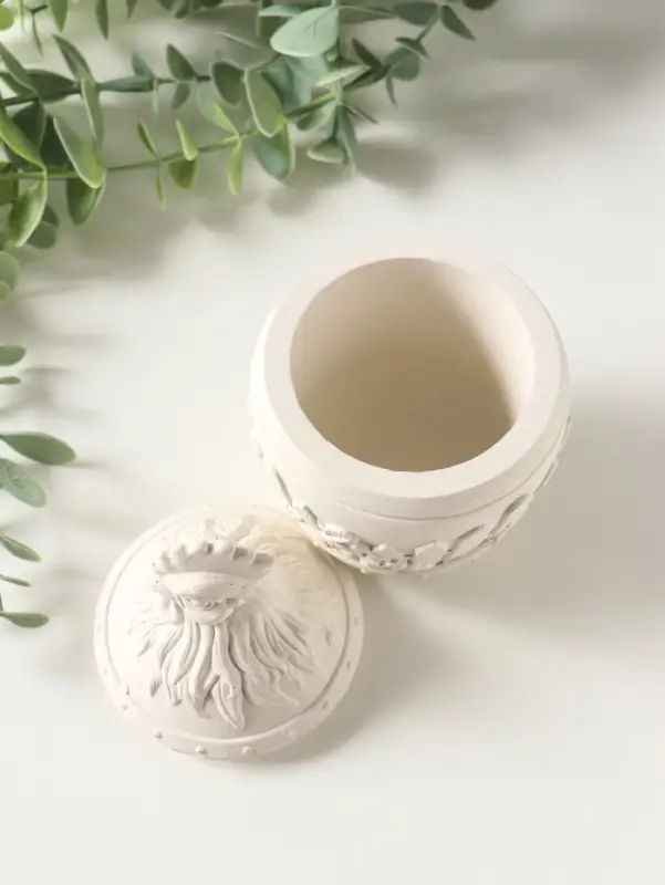 Шкатулка с крышкой для украшений &laquo;Петух&raquo;, 13&times;7 см, гипс