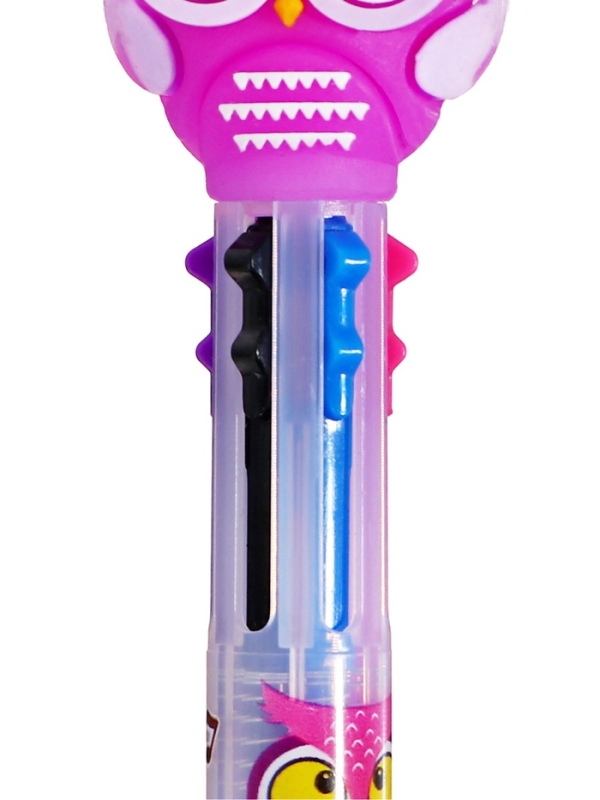 Ручка шариковая автоматическая 6-х цветная Совы (штрихкод на штуке) Ручка шариковая автоматическая 6-х цветная Совы (штрихкод на штуке)