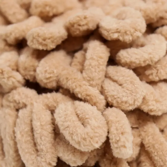 Плюшевая пряжа для вязания руками ALIZE, Puffy fine, 100% микрополиэстер, 14.5 м/100 г, (415 песочный)