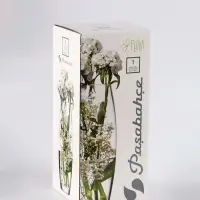 Ваза «Соблазн», овал, h=26 см, стекло, бело-серебристая