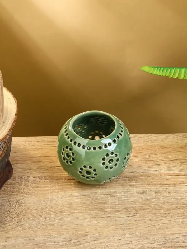 Аромалампа «Шар», 9×9×8 см, керамика, салатовая