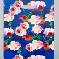 Пакет полиэтиленовый с вырубной ручкой "Цветение" 30 х 40 см 60 мкм