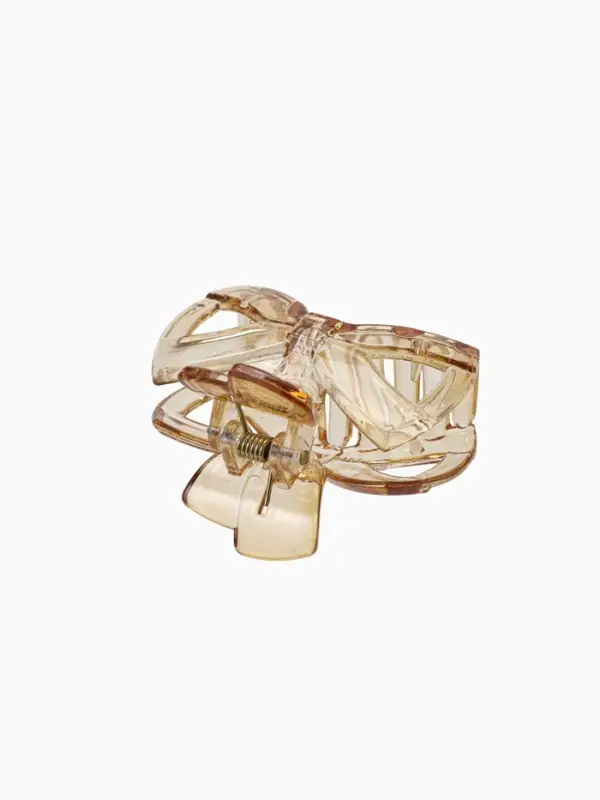 Крабики для волос QF &laquo;Флориана&raquo;, набор 3 шт., бант, 6 и 4 см, светло-коричневые