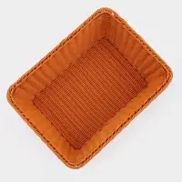 Корзина для продуктов Доляна, 40&times;30&times;15 см, пластик, плетёная, коричневая