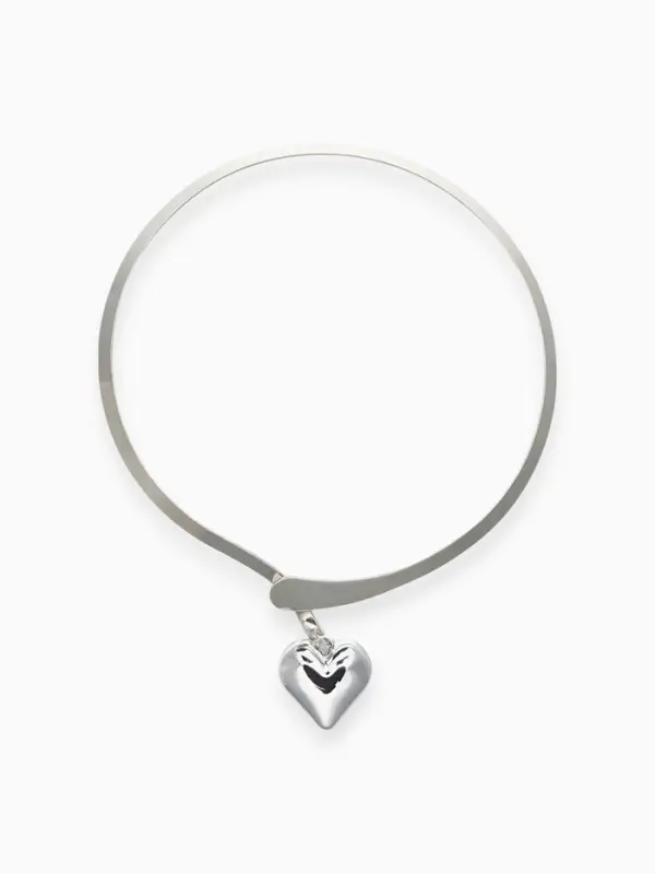 Набор 2 предмета: серьги, чокер «Обруч» сердце, цвет серебро Набор 2 предмета: серьги, чокер «Обруч» сердце, цвет серебро