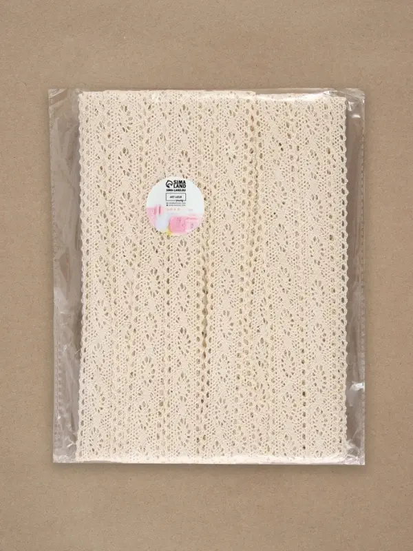 Кружево вязаное, 25 мм, 15&plusmn;1 м, бежевое