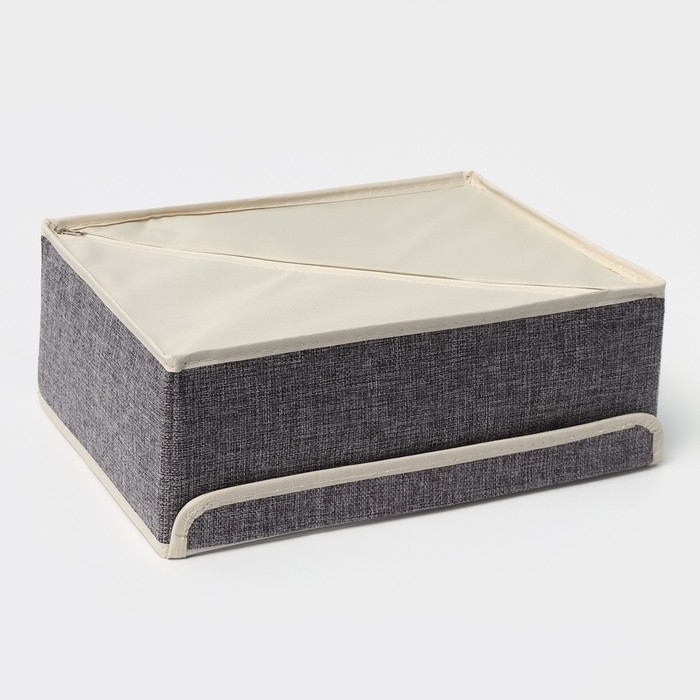 Органайзер для хранения белья Доляна «Тео», 12 ячеек, с прозрачной крышкой, 32×23×12 см, цвет серый Органайзер для хранения белья Доляна «Тео», 12 ячеек, с прозрачной крышкой, 32×23×12 см, цвет серый