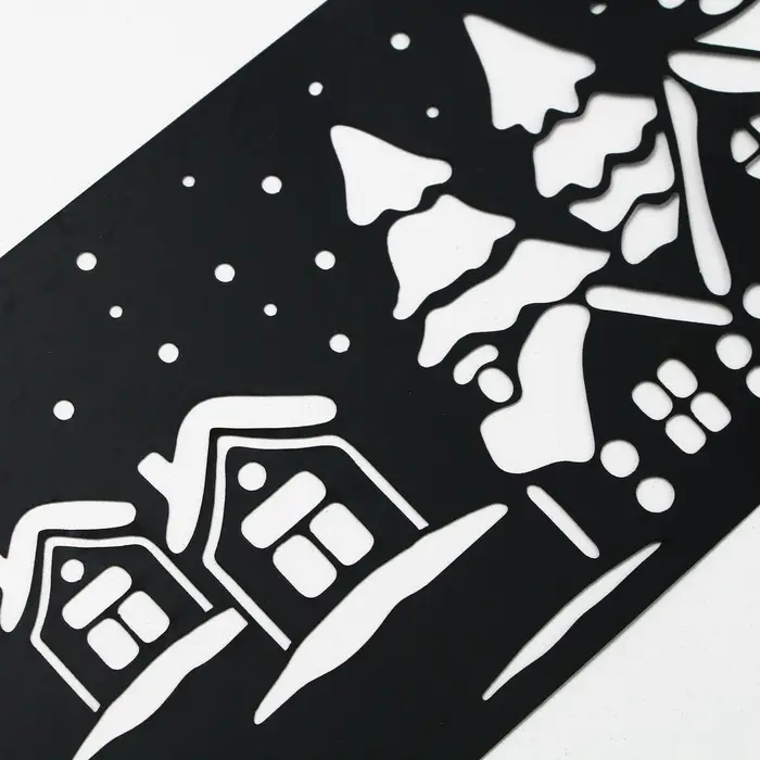 Трафарет для торта новогодний «Зимний лес», 32×10 см, пластик Трафарет для торта новогодний «Зимний лес», 32×10 см, пластик