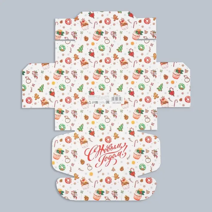 Коробка подарочная новогодняя складная «Новогодние сладости», 14 х 10 х 5 см Коробка подарочная новогодняя складная «Новогодние сладости», 14 х 10 х 5 см