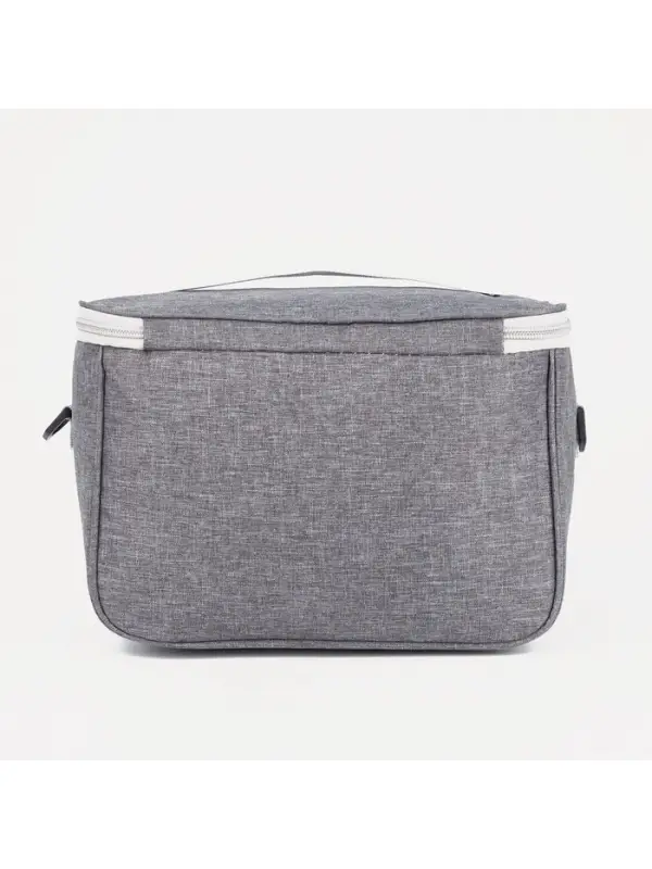 Термосумка на молнии, объём 8 л, наружный карман, регулируемый ремень, серая