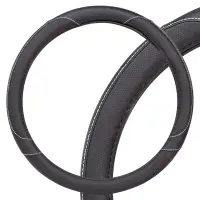 Оплетка на руль, искусственная кожа с перфорацией, черная, 38 см / M (AWC-SL-01M)