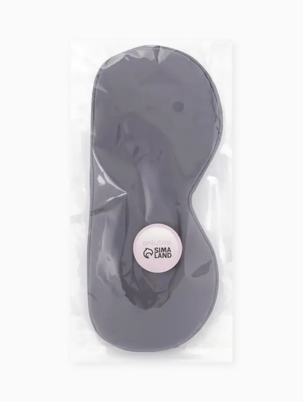 Маска для сна нейлон 22*10*1см с регул резинкой на уши серый накл ОТ Маска для сна нейлон 22*10*1см с регул резинкой на уши серый накл ОТ