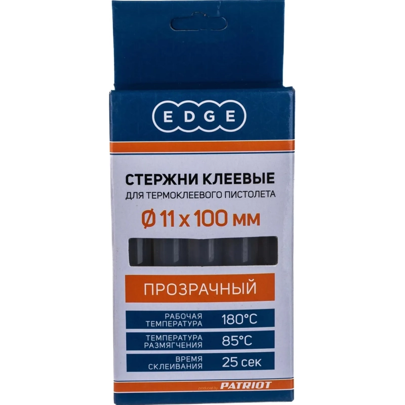 Стержни клеевые EDGE by PATRIOT 11x100мм прозрачные, 10шт (816001011)