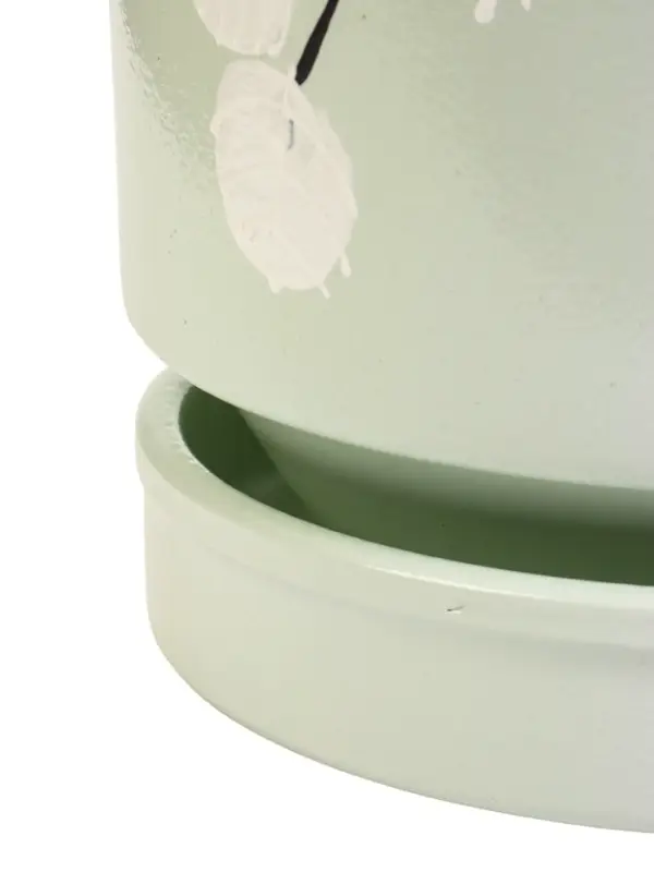 Горшок цветочный с поддоном 3,4 л, керамика  Горшок цветочный с поддоном 3,4 л, керамика "Листья" (М)