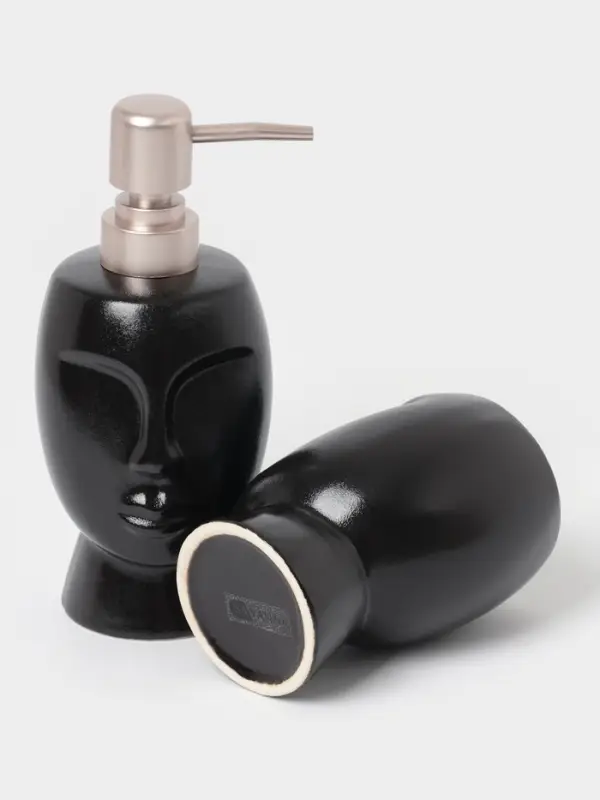 Аксессуары для ванной SAVANNA &laquo;Вуду&raquo;, 3 предмета, мыльница, дозатор для мыла, стакан, чёрные