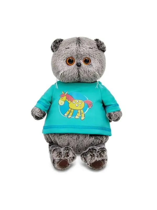 Мягкая игрушка Мягкая игрушка "Кот Басик в лонгсливе с лошадкой", 22 см Ks22-295