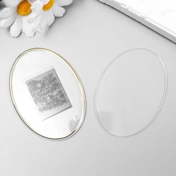 Заготовка акрилового магнита 8,5х6,3 см овал прозрачный (набор 2 детали+пакет) Заготовка акрилового магнита 8,5х6,3 см овал прозрачный (набор 2 детали+пакет)