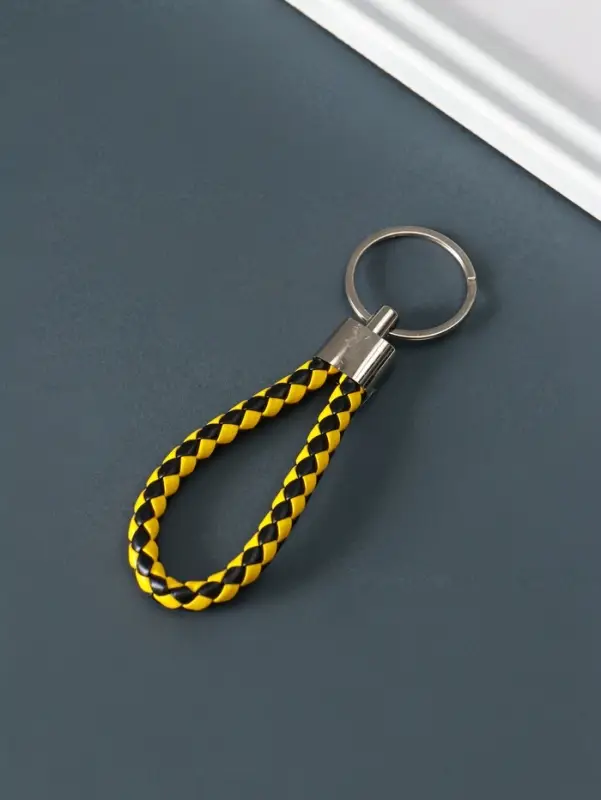 Брелок для ключей на кольце &laquo;Ремешок плетёнка&raquo;, кожзам, 8 см, МИКС