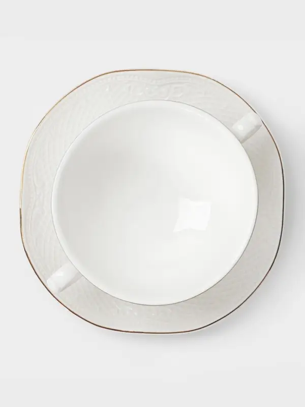 Бульонница с блюдцем WY Empire, 280 мл, фарфор, белая