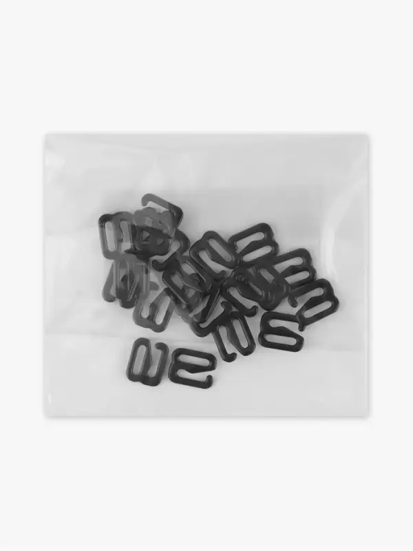 Крючок для бретелей, металлический, 8 мм, набор 20 шт., чёрный Крючок для бретелей, металлический, 8 мм, набор 20 шт., чёрный