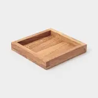 Доска для подачи "Бургер", с двухсторонним бортиком, 17x17 см, дуб