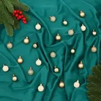 Ёлочные игрушки &laquo;Традиция&raquo;, шары новогодние, d=3 см, набор 24 шт., золотистый/белый