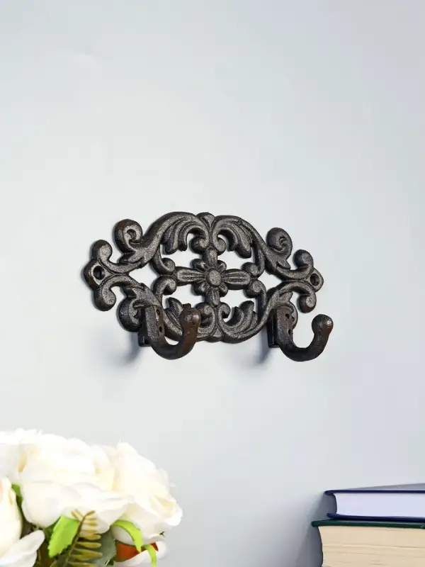 Крючки декоративные чугун "Цветочный узор" 19х5х9,5 см