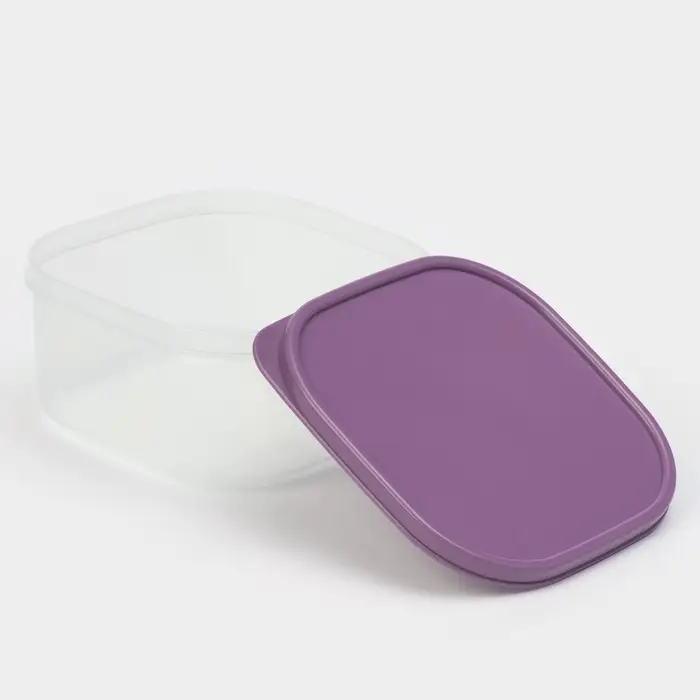 Контейнер квадратный Доляна, пищевой, 700 мл, цвет цвет фиолетовый Контейнер квадратный Доляна, пищевой, 700 мл, цвет цвет фиолетовый