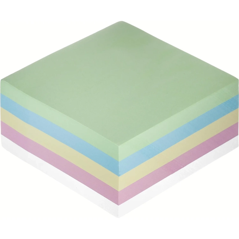 Бумага для заметок с клеевым краем  76х76 мм, 400 л, 5 цветов в асс
