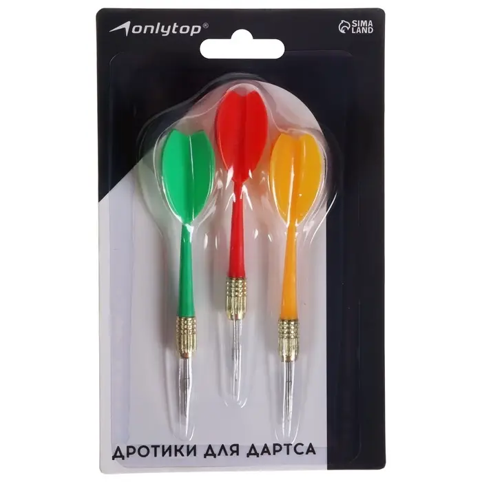 Дротики для дартса ONLYTOP, 3 шт., металлический наконечник, вес 6 г, разноцветные