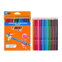 Карандаши 18 цветов, детские, шестигранные, BIC Kids Tropicolors, пластиковые, ударопрочный грифель 3.2 мм