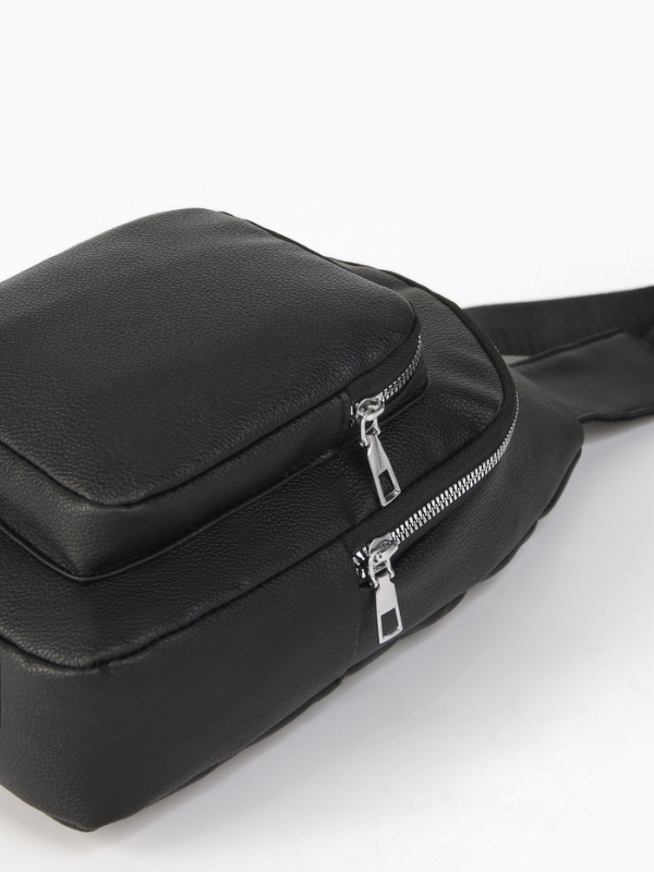 Рюкзак-слинг, 18*5,5*29 см, отд на молнии, 1 н/карман, черный