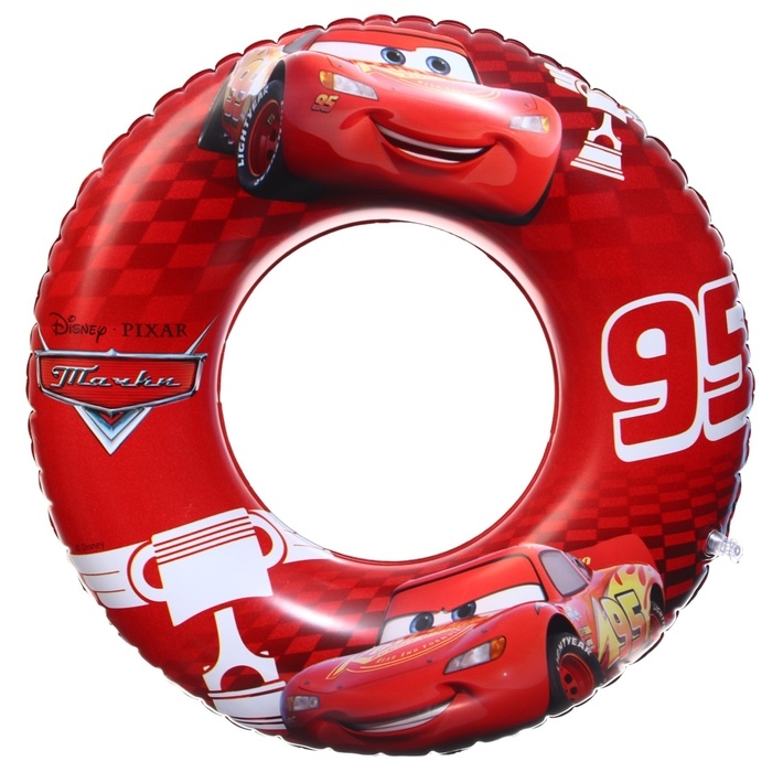 Круг надувной «Тачки», для плавания 55 см., детский, цвет красный Круг надувной «Тачки», для плавания 55 см., детский, цвет красный
