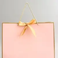 Пакет подарочный, розовый , с бантом, 43 х 32 х 14 см