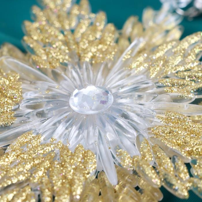 Украшение ёлочное Украшение ёлочное "Снежинка звёздная сияние блеск" 13х13,5 см, золото