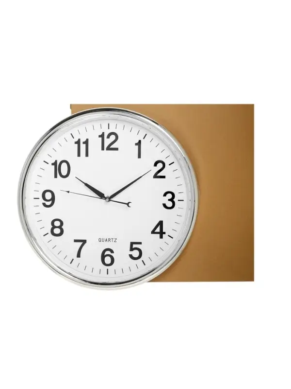 Часы настенные классические &laquo;Ивона&raquo;, d=41 см, серебристые, от батарейки 1&times;АА
