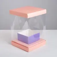 Коробка подарочная для цветов с вазой и PVC окнами складная, упаковка, «С Любовью», 16 х 23 х 16 см