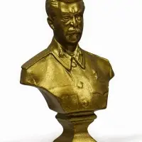 Бюст &laquo;Сталин И.В.&raquo;, фигурка гипс, состаренная латунь, 13&times;9&times;5 см