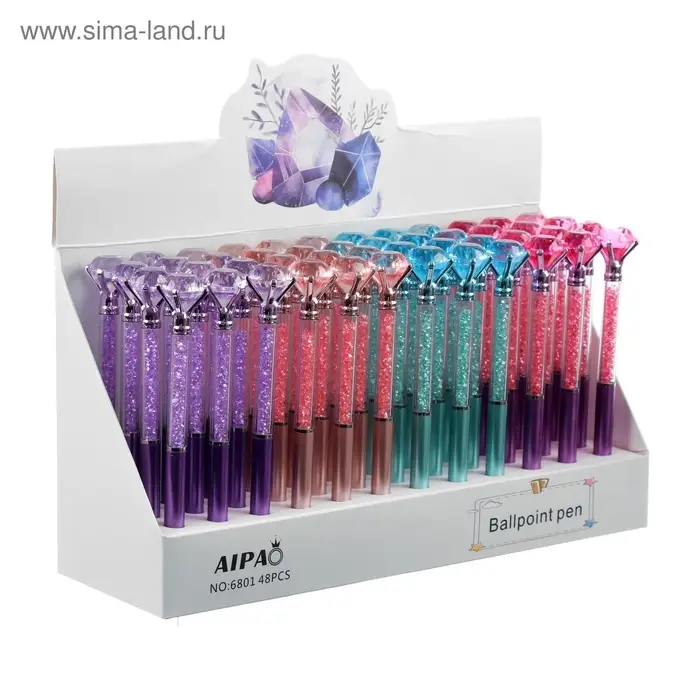 Ручка-прикол &laquo;Кристалл со стразами&raquo;, синий стержень, шариковая, МИКС