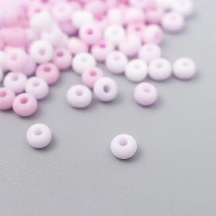 Бисер стекло 8/0  Бисер стекло 8/0 "Маршмеллоу. Матовый. Меланж. Сирень" 10 гр