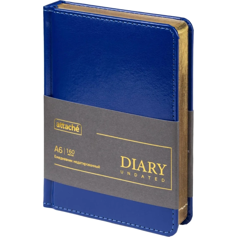 Ежедневник недатированный ATTACHE Gold А6, 160л, синий