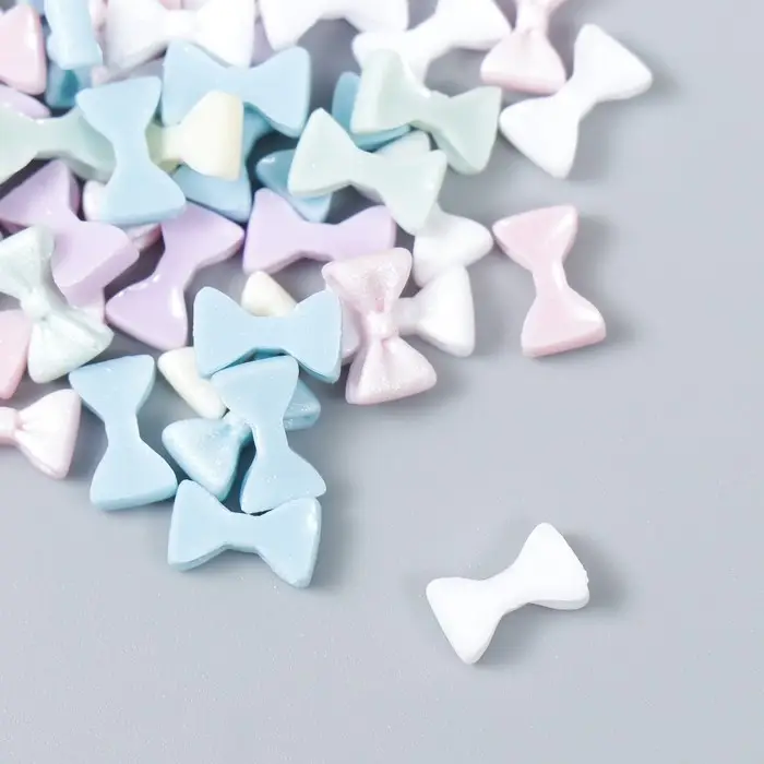 Декор для творчества пластик "Бантик" набор 60 шт матовый 0,4х0,8 см