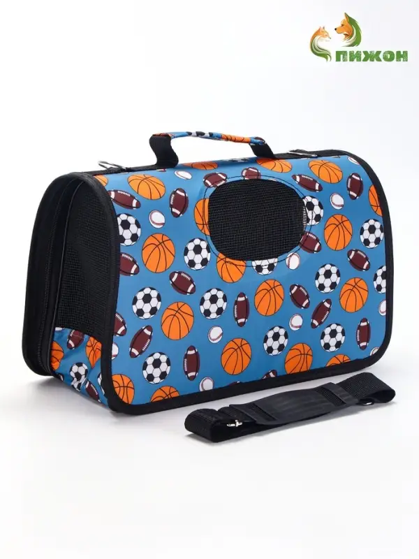 Сумка - переноска для животных &laquo;Спорт&raquo;, размер S, 37.5&times;17&times;22 см, голубая