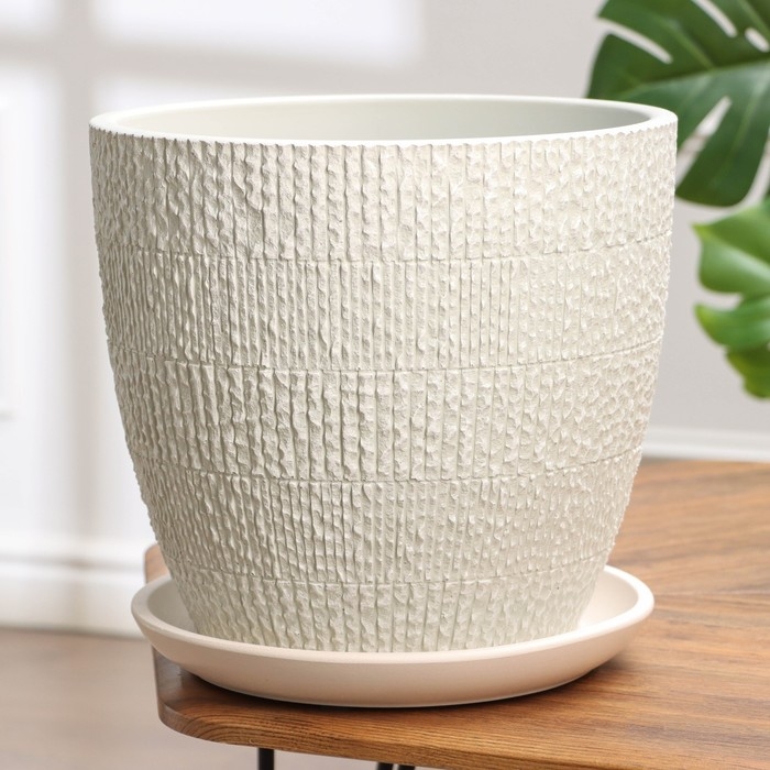 Горшок цветочный Горшок цветочный "Ротанг светло-серый бутон №7", 13 л